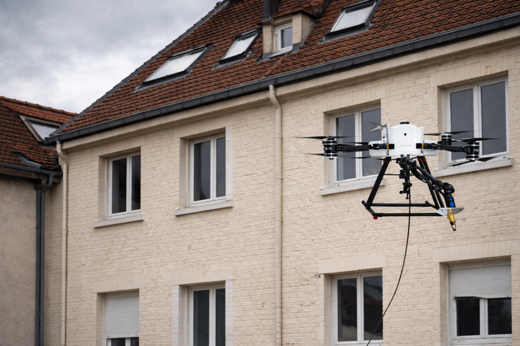 nettoyage facade maison immeuble drone